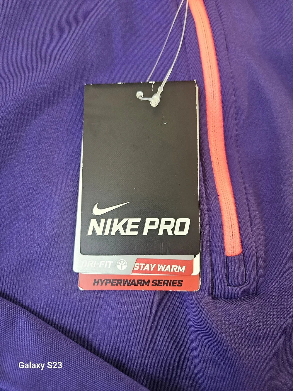 Nike Pro Purple Half-Zip Pullover with Pink Accents